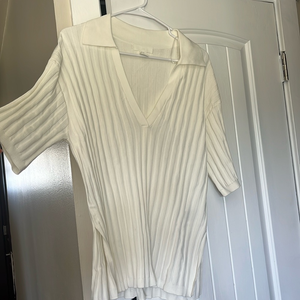 H&M striped cream shirt